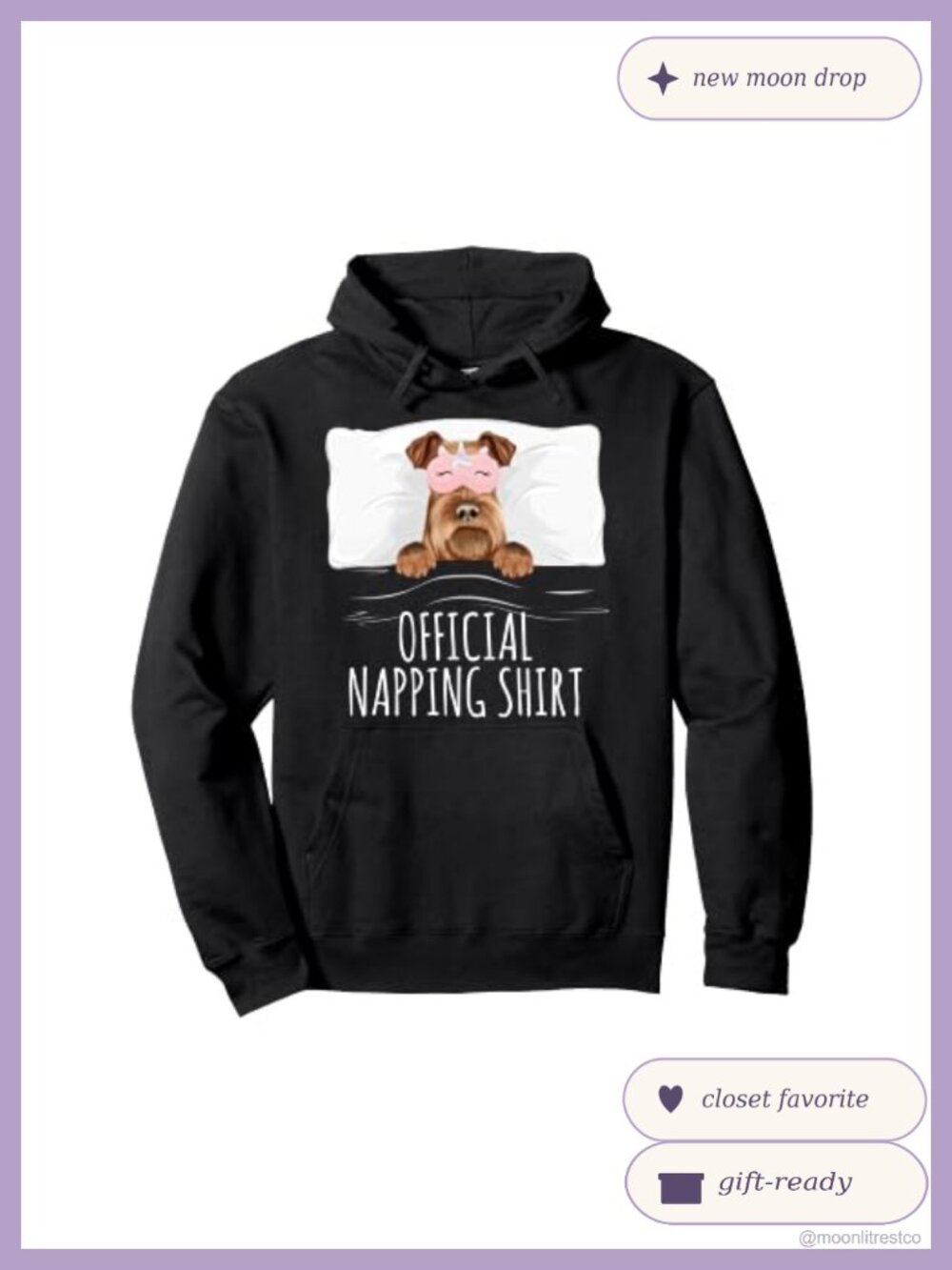 Irish Terrier Unicorn Sleep Mask Pullover Hoodie Cotton Blend Kangaroo Pocket